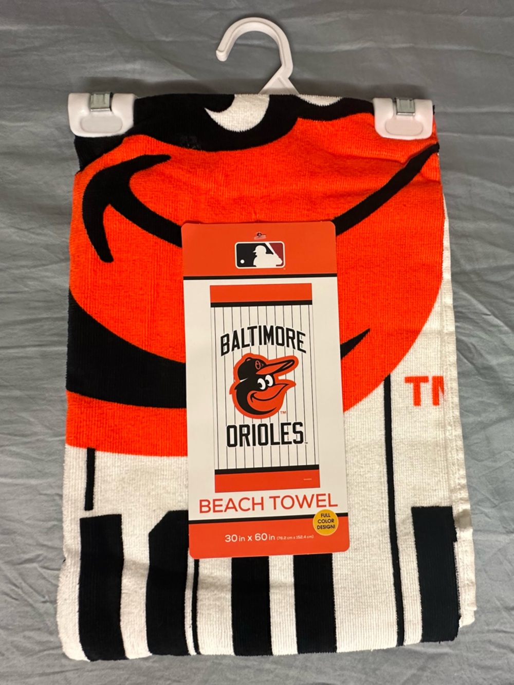 Baltimore Orioles Beach Towel - Orange, Black, White